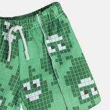 Boys Green Casual Regular Fit Checked Shorts