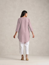 Women's Pink Cotton Blend Short Kurta