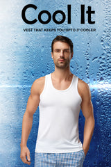 Men's White Moisture Activated & Super Soft Cool It Vest - Pack of 2