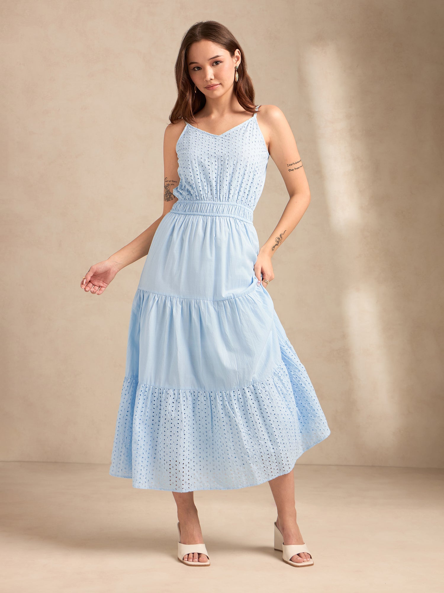 Women's Blue Casual A-Line Dress