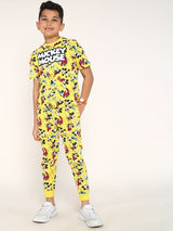 Boys Multicolor Casual Printed Regular Fit Half Sleeves Co-ord Set