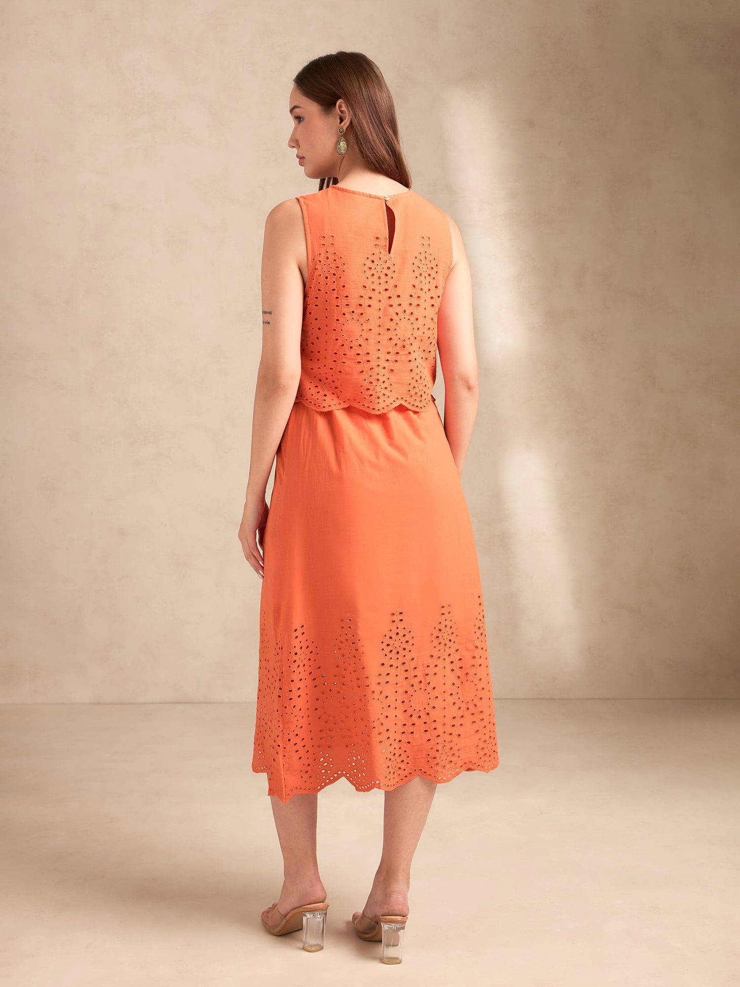 Women's Orange Party A-Line Dress