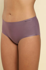 Women's Purple Solid Elasticated Mid Rise Panty
