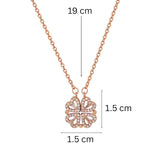 Women's Magnetic Heart Clover Pendant Necklace