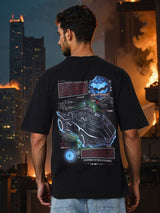Men's Boxy Batman Printed Round Neck Tshirt