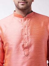 Men's Pink Festive Ethnic Full Sleeves Kurta