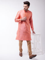Men's Pink Festive Ethnic Full Sleeves Kurta