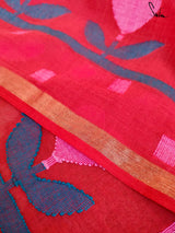 Women's Red Cotton Saree