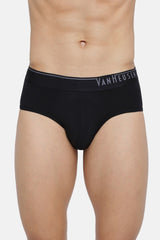 Men's Black Regular Fit 4 Way Stretch Body Defining Fit Solid Brief - Pack of 1