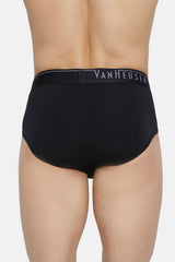 Men's Black Regular Fit 4 Way Stretch Body Defining Fit Solid Brief - Pack of 1