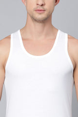 Men's White 100% Combed Cotton Cool It Vest Regular Fit, Moisture Activated, Super Soft - Pack of 1
