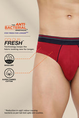 Men's Multicolor Briefs - 100% Cotton Anti Bacterial, Colour Fresh, Moisture Wicking - Pack of 3