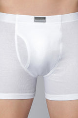 Men's White Solid Regular Fit Boxer Brief - Pack of 1