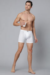 Men's White Solid Regular Fit Boxer Brief - Pack of 1