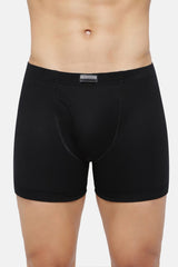 Men's Dark Grey, Pure Black & Pure Black Combed Cotton Solid Anti Bacterial Boxer Briefs - Pack of 3