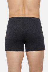 Men's Dark Grey, Pure Black & Pure Black Combed Cotton Solid Anti Bacterial Boxer Briefs - Pack of 3