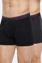 Men's Dark Grey, Pure Black Combed Cotton Solid Anti Bacterial Boxer Briefs - Pack of 2