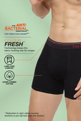 Men's Dark Grey, Pure Black Combed Cotton Solid Anti Bacterial Boxer Briefs - Pack of 2