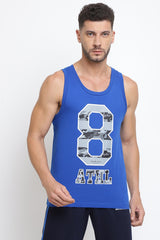 Men's Blue Sport Regular Fit Super Soft All Day Comfort Graphic Print Vest - Pack of 1