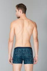 Men's Blue Swift Dry Breathable Allover Print AIR Series Active Trunk - Pack of 1