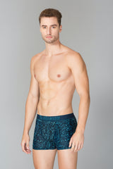 Men's Blue Swift Dry Breathable Allover Print AIR Series Active Trunk - Pack of 1