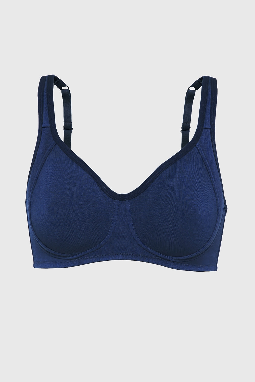 Women's Navy Solid Hook Bra