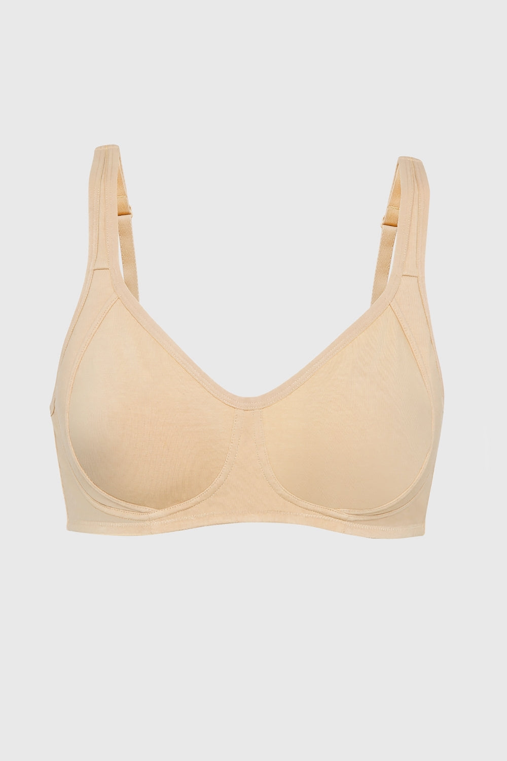 Women's Peach Solid Hook Bra