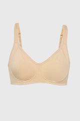 Women's Peach Solid Hook Bra