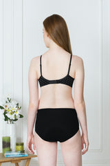 Women's Black Solid Hook Bra