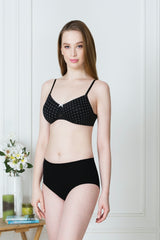 Women's Black Solid Hook Bra