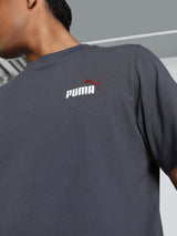 Mens Grey Casual Regular Half Sleeves Tshirt