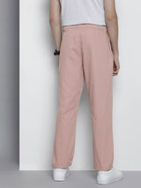 Men's Straight Fit Solid Mid Rise Trousers