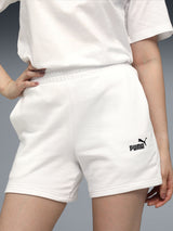 Womens White Casual Regular Solid Above Knee Short