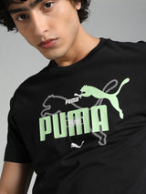 Mens Black Casual Regular Fit Half Sleeves Tshirt