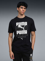 Mens Black Casual Regular Fit Half Sleeves Tshirt