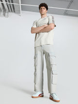 Mens Beige Casual Regular Fit Half Sleeves Tshirt