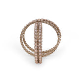 Women's Delightful Brown Stone Antique Gold Plated Bangles - Set of 4