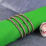 Women's Delightful Brown Stone Antique Gold Plated Bangles - Set of 4