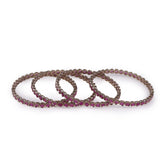 Women's Desirable Oval Pink Crystal Antique Gold Plated Bangles - Set of 4