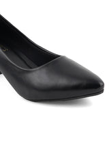 Women's Black Casual Slip-On Heels