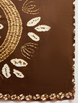 Women's Crepe Brown Printed Designer Saree with Blouse Piece