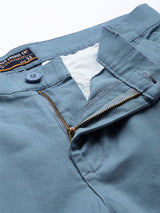 Men's Slim Fit Solid Mid Rise Stretchable Chinos