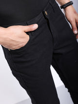 Men's Bootcut Laser Placement Print Mid Rise Stretchable Jeans