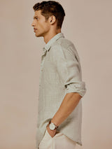 Men's Grey Casual Regular Fit Solid Full Sleeves Shirt