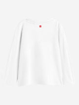 Girls White Casual Regular Fit Full Sleeves Tshirt