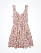 Women's Purple Casual Printed Sleeveless Mini Dress