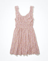 Women's Purple Casual Printed Sleeveless Mini Dress