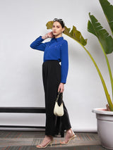 Women's Black Casual Solid Flared Fit Pants