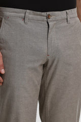 Men's Brown Casual Solid Slim Fit Trouser