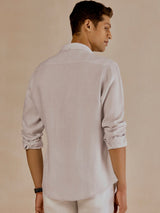 Men's Grey Casual Regular Fit Solid Full Sleeves Shirt